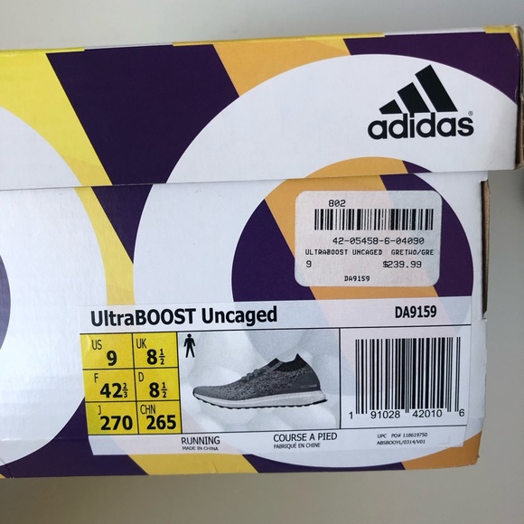 Adidas Grey Ultra Boosts Uncaged - Men’s US 9 - Picture 6 of 6